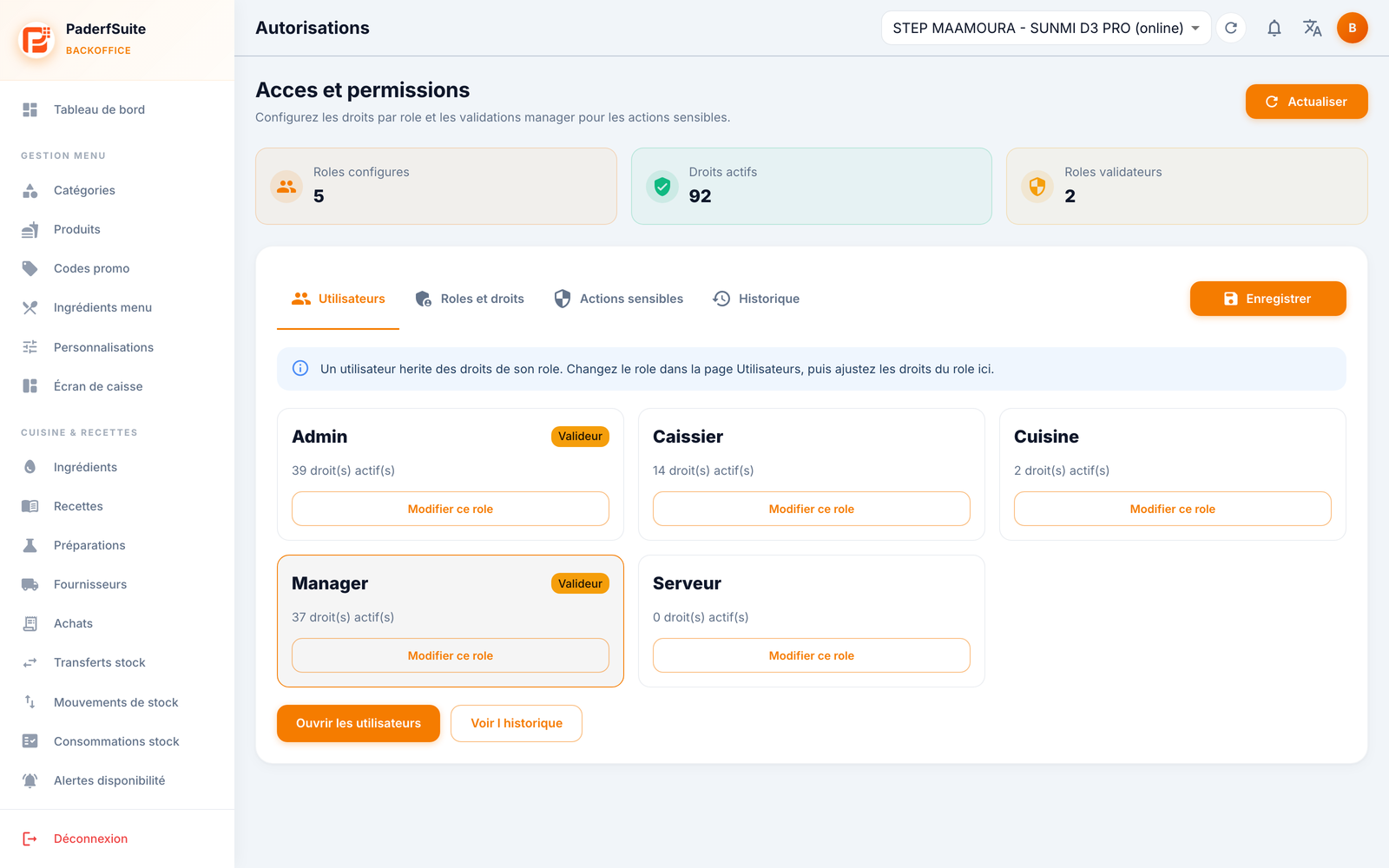 Accès et permissions