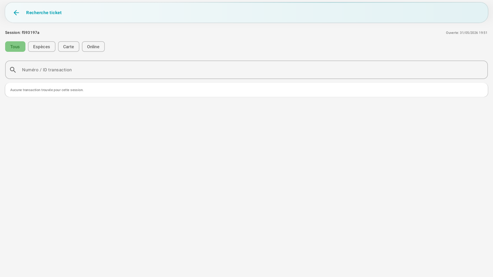 Recherche de ticket