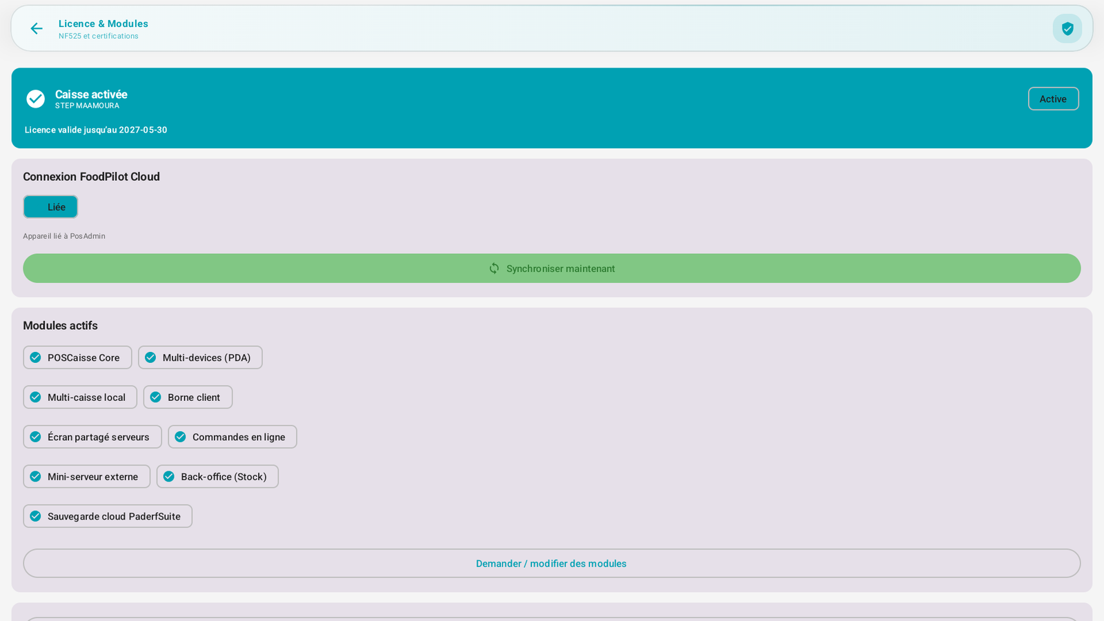 Licence & Modules