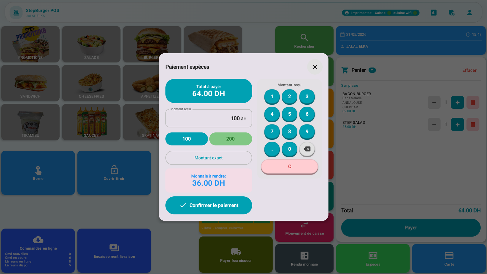 Calcul du rendu de monnaie