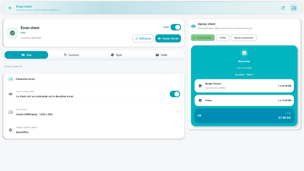Ecran client